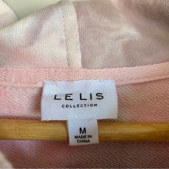 Le Lis Collection. Tie-dye Hoodie and Sweatpants set. Medium. Pink, grey, white. - Picture 4 of 11